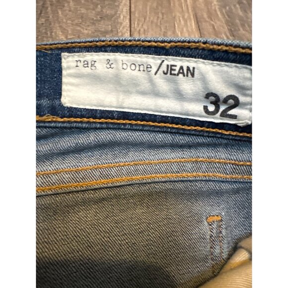 Rag & Bone Mens Distressed Slim Fit Jeans Size 32 Blue Denim Casual Wear - Picture 2 of 9